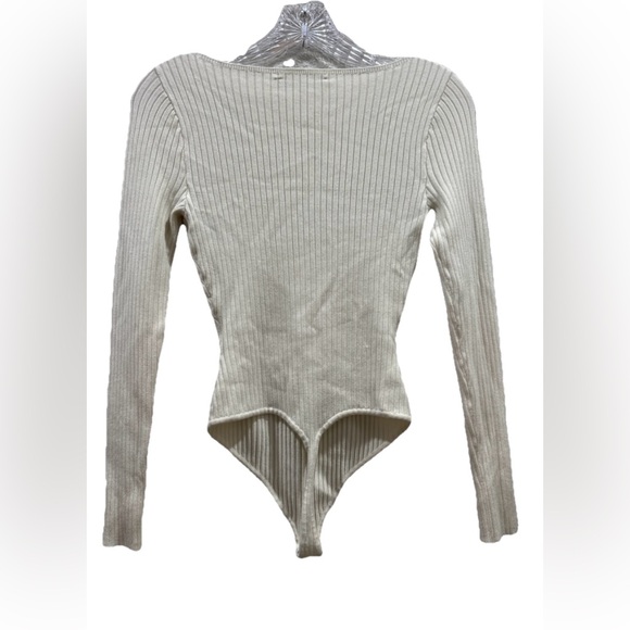 Abercrombie & Fitch Cream Ribbed Bodysuit - Picture 2 of 3